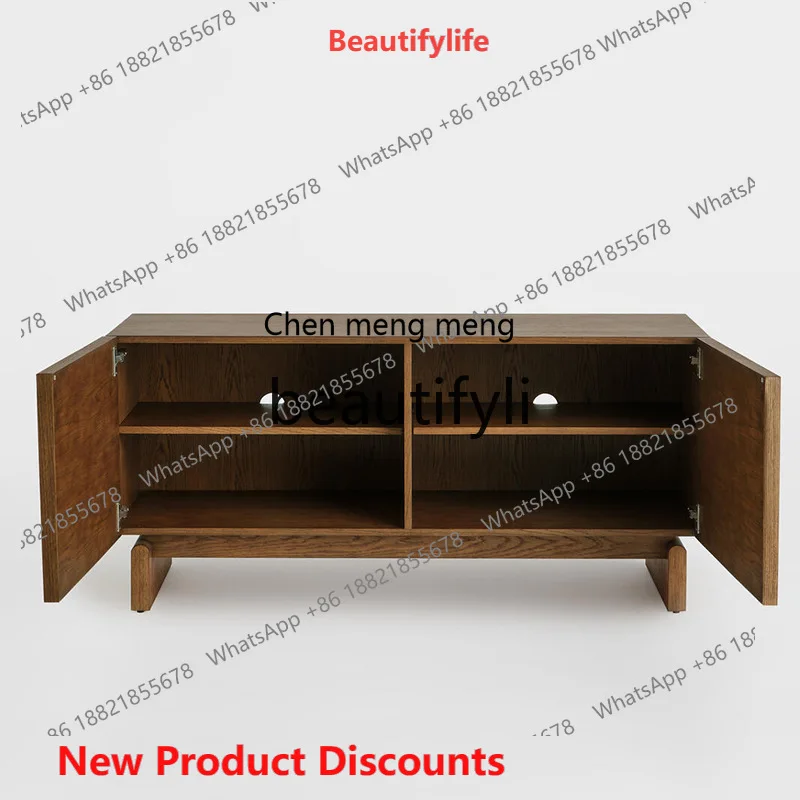 2003 American rural retro solid wood dining side cabinet French entrance locker TV cabinet