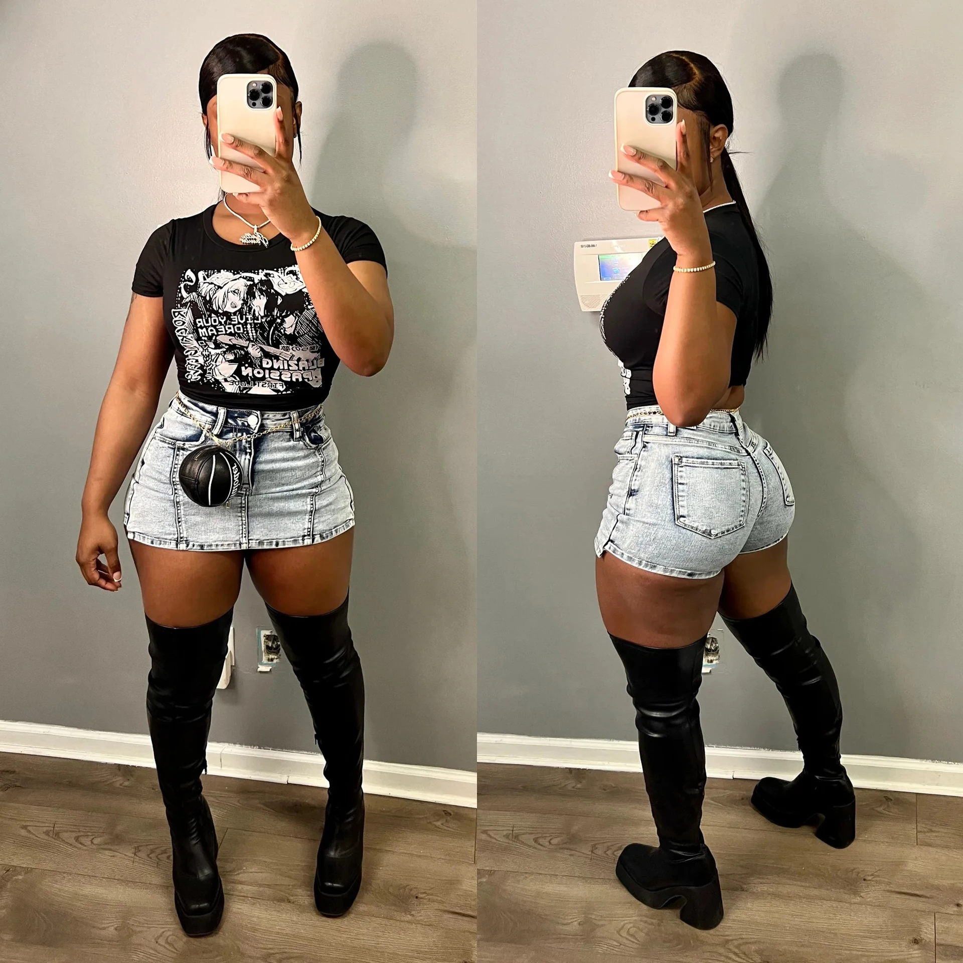 Denim Shorts Pleat Skirts Women Cargo Pant High Waist 2023 Summer Clothes Y2K Streetwear Denim Jean Short Tie Dye Pants Skort