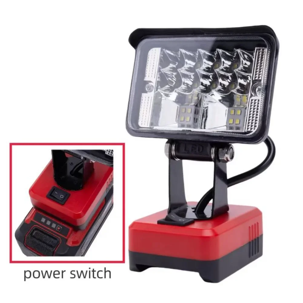 Wireless Portable Power LED Work Light for Ozito Einhell 18v Battery Tool Floodlight Flashlight w/USB And C-type Charging Port