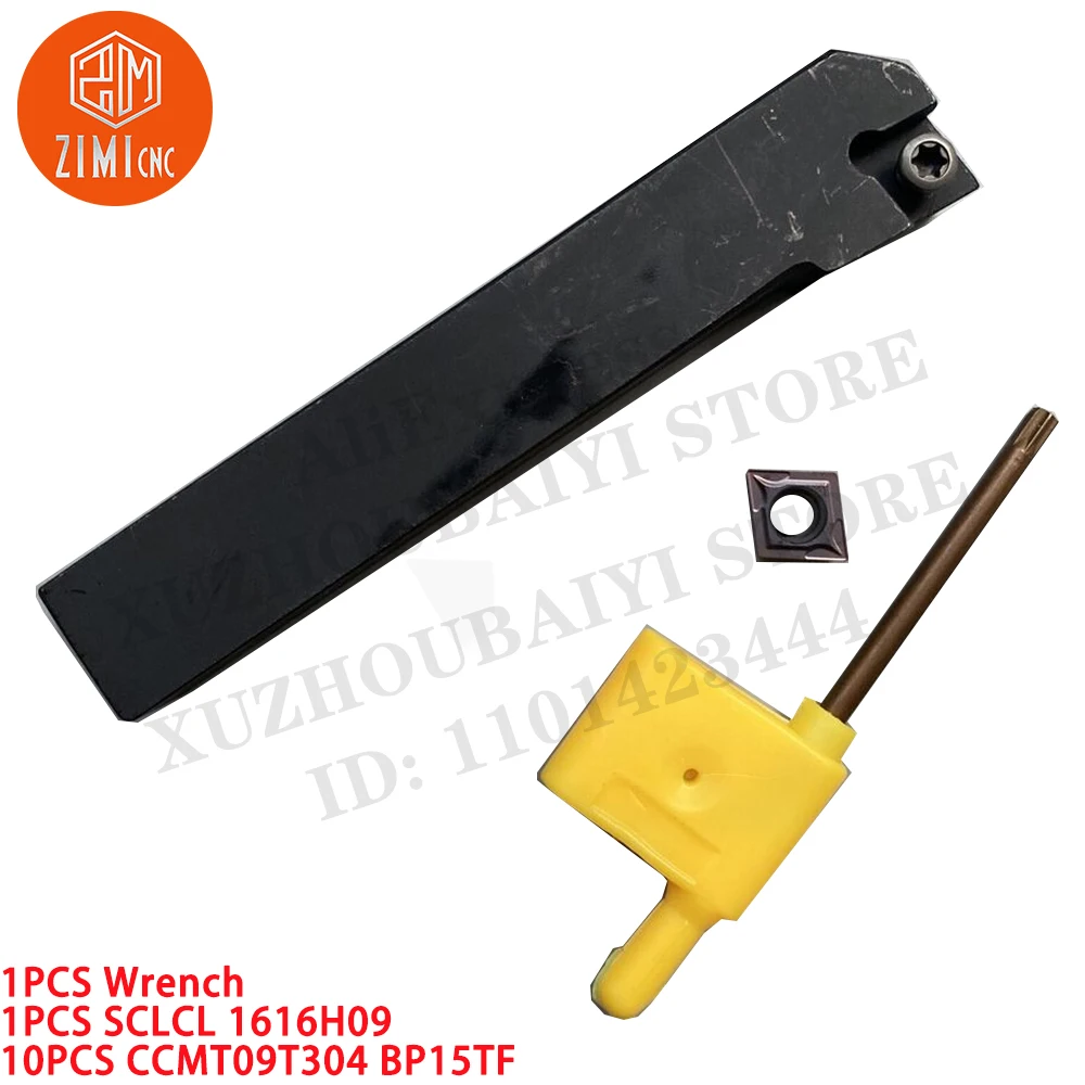 

1PCS SCLCL1616H09 CNC Outer circle turning holder Indexable tool rod Left CCMT09 Carbide Inserts metal mechanical cutting tools