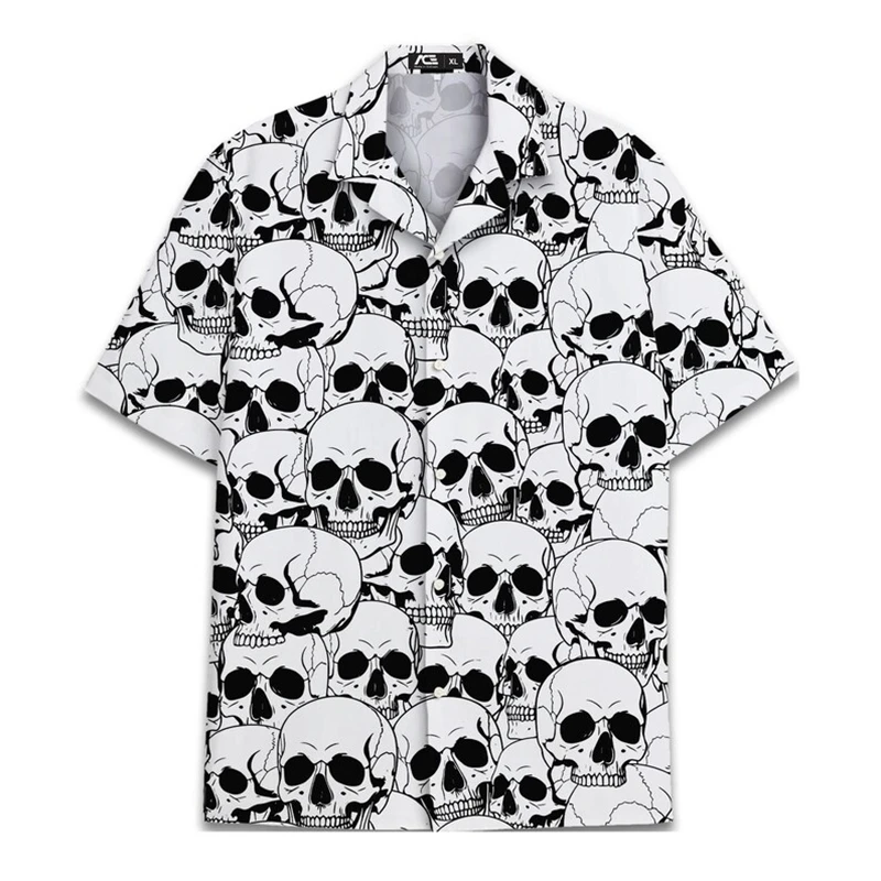 

3D Print Simple Doodle Style Outline Art Shirt Men's Clothing Personality Streetwear Short Sleeve Button Up Summer Casual Shirts