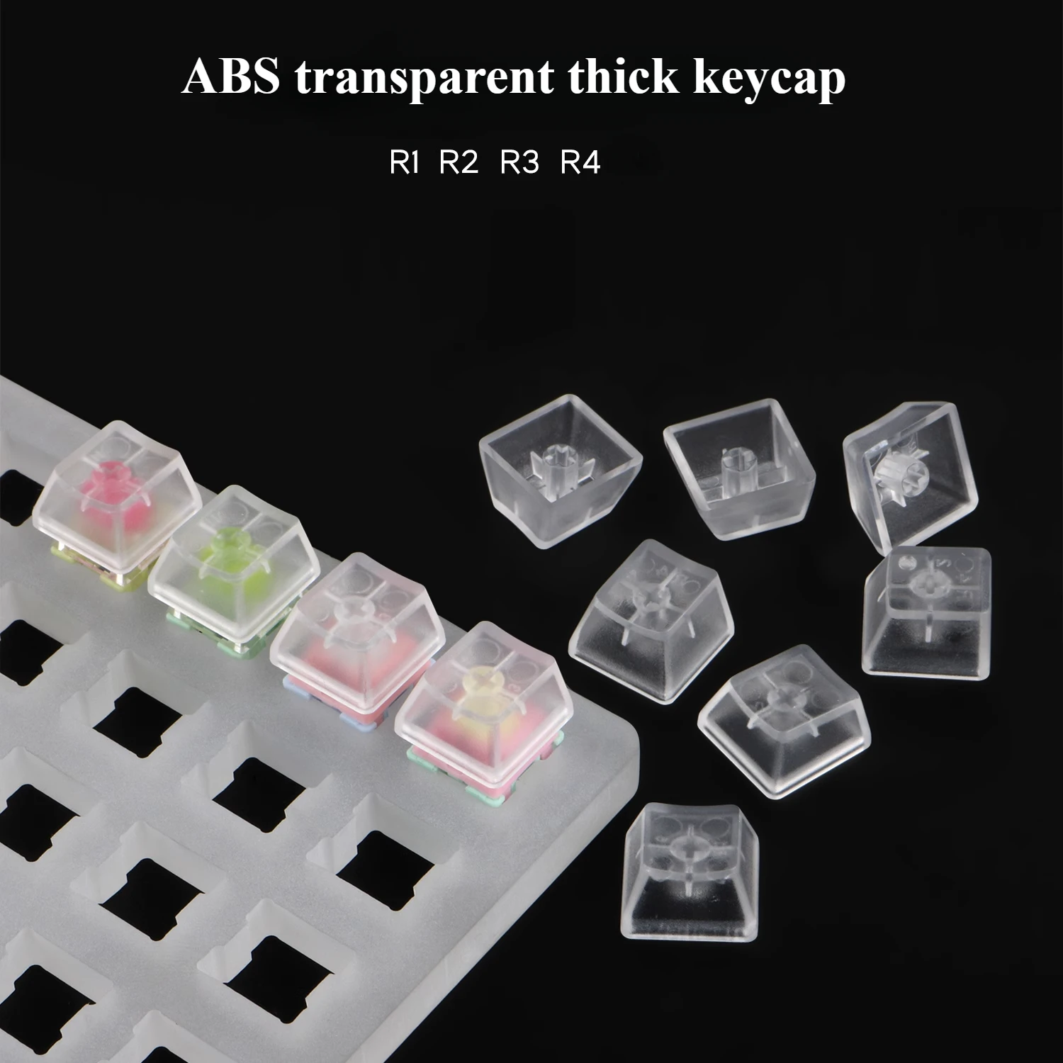 10 Pcs Unscented ABS Transparent Keycap with Frosted Texture Mechanical Keyboard OEM High R1 R2 R3 R4 Backlit Keycap Material