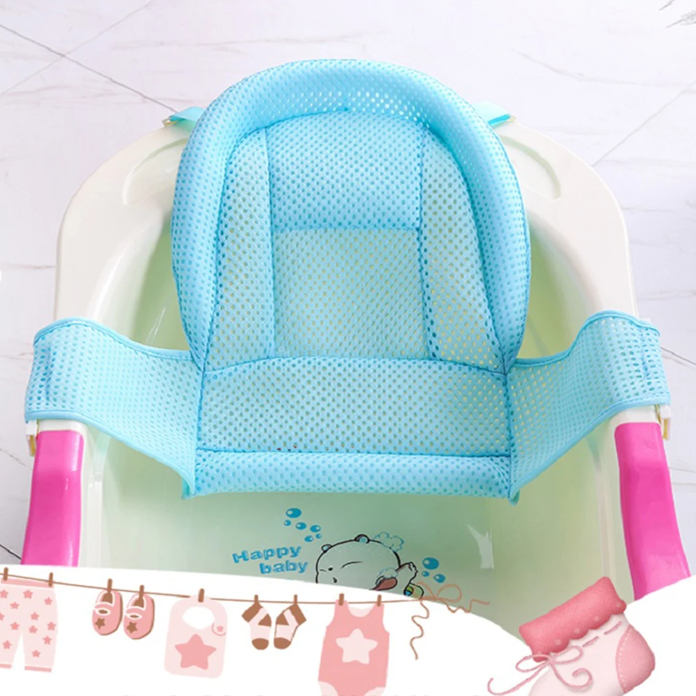 

Bath Net Durable Safe Plastic Cotton Breathable Mesh Design Stable Hooks Infant Shower Bath Seat Newborn Bathtub