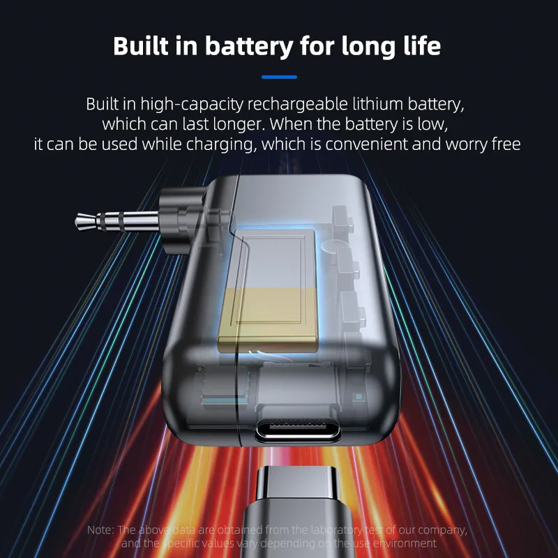 Bluetooth 5,3 Funke mp fänger 3,5mm Aux Stereo Audio Adapter für Auto zu Hause Stereo Lautsprecher Geräusch unterdrückung Freis prec heinrich tung