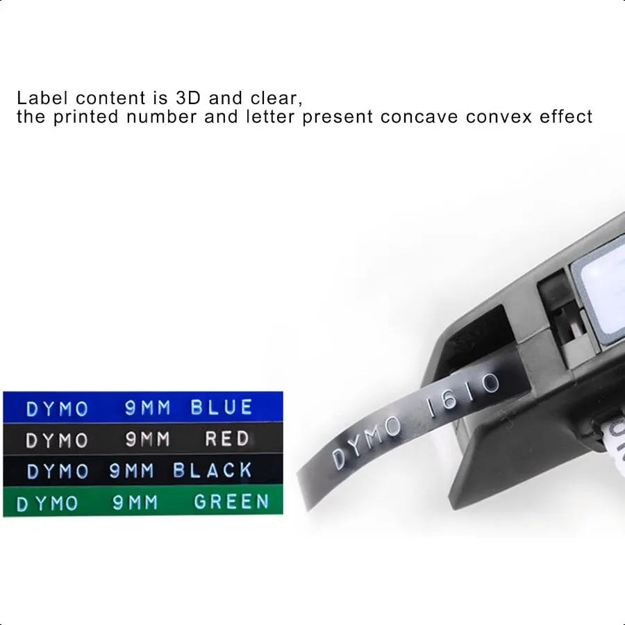Eming Label Maker Clear Number Letter Mini Label Printer with Cutter No Ink Handheld Small Labeler hine for 6mm to 9mm Tape for