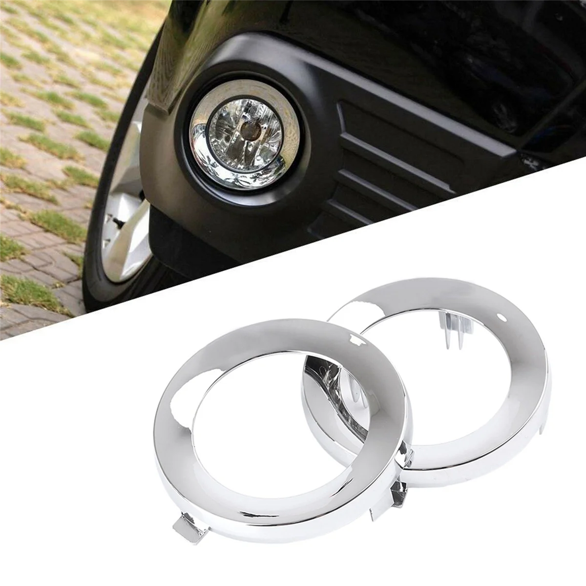 For 2009-2013 2Pair Front Chrome Fog Light Lamp Cover Cap Trim Ring 57731SC000