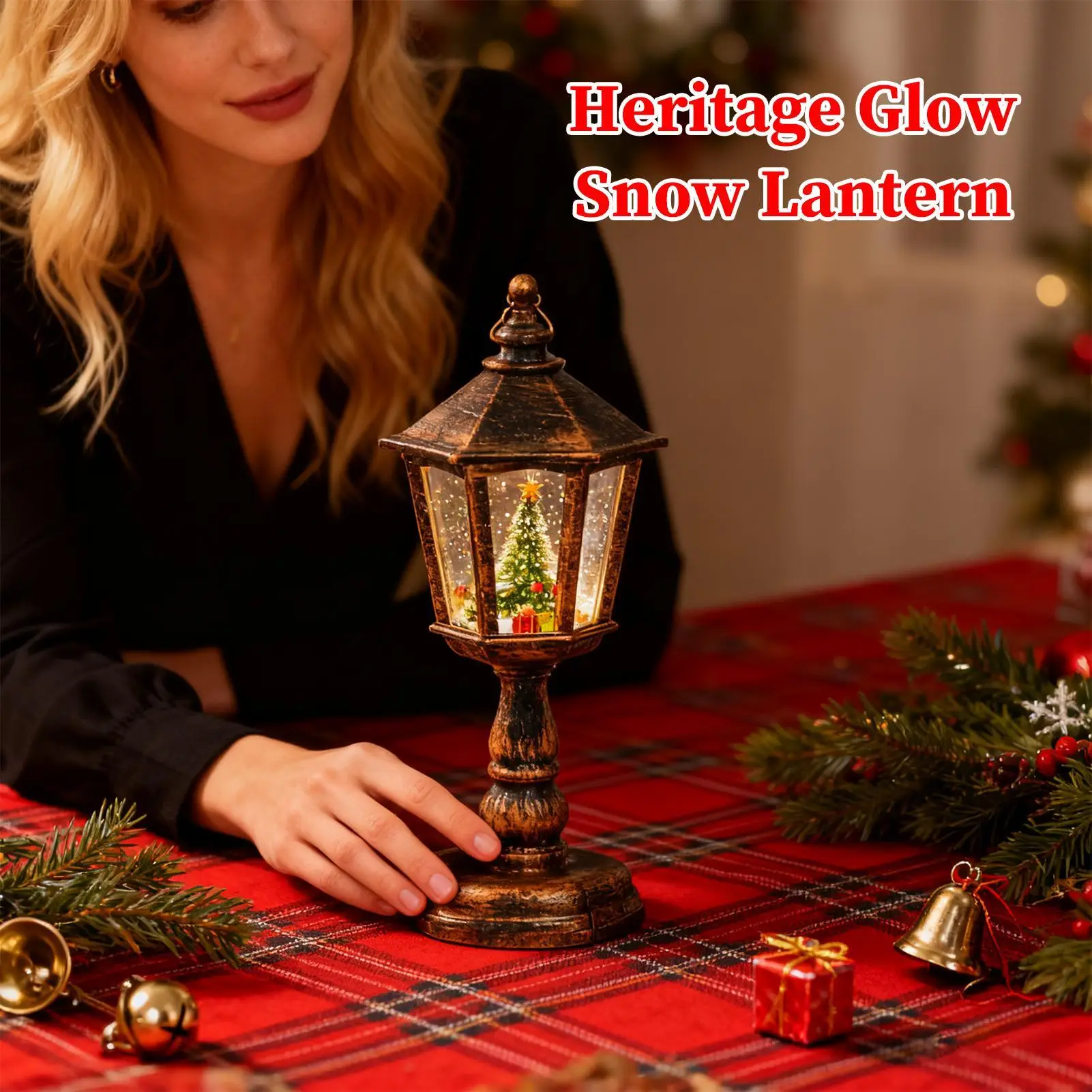 Снежный шар для рождественской сцены, реквизит с шестиугольным конусом, Рождественский светодиодный снежный шар, фонарь, блестящий декор для поддельной детской комнаты