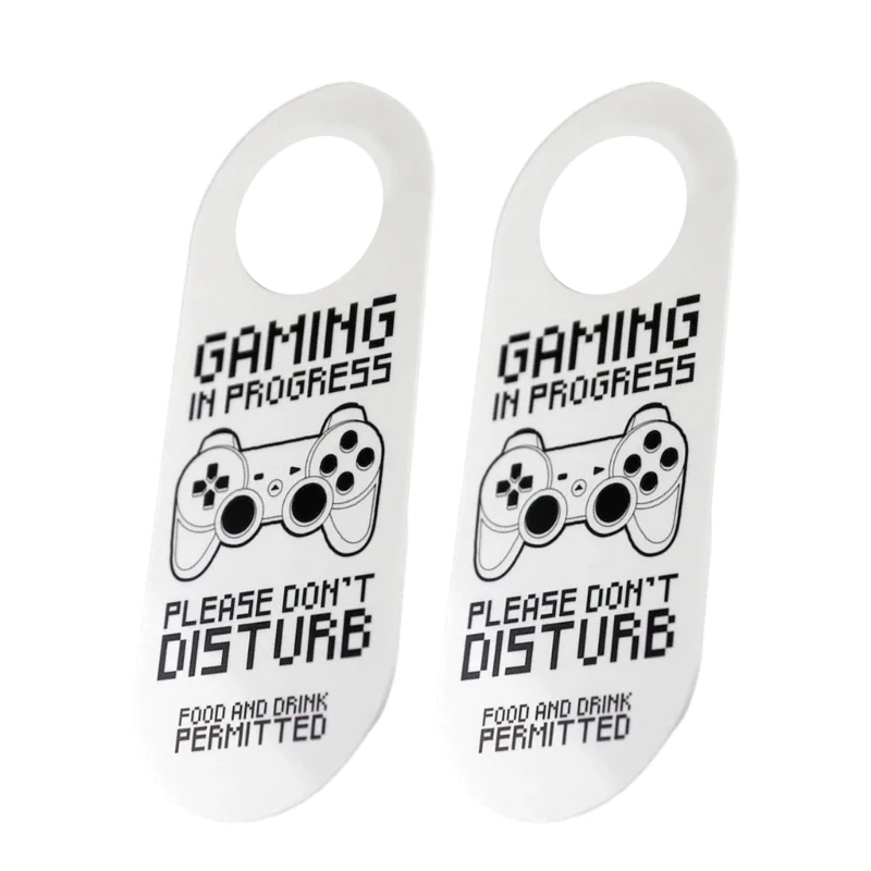 Pack Of 2 Gaming In Progress Don't Disturb Door Signs for Bedrooms and Shared Apartments Game Room Door Hanger Decors D2RD