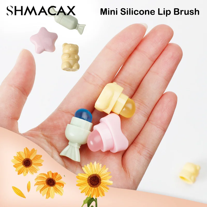 Mini Silikon Lippen bürste Cartoon abgewinkelte Concealer Pinsel Lippen balsam Lip gloss Concealer Pinsel bilden Pinsel