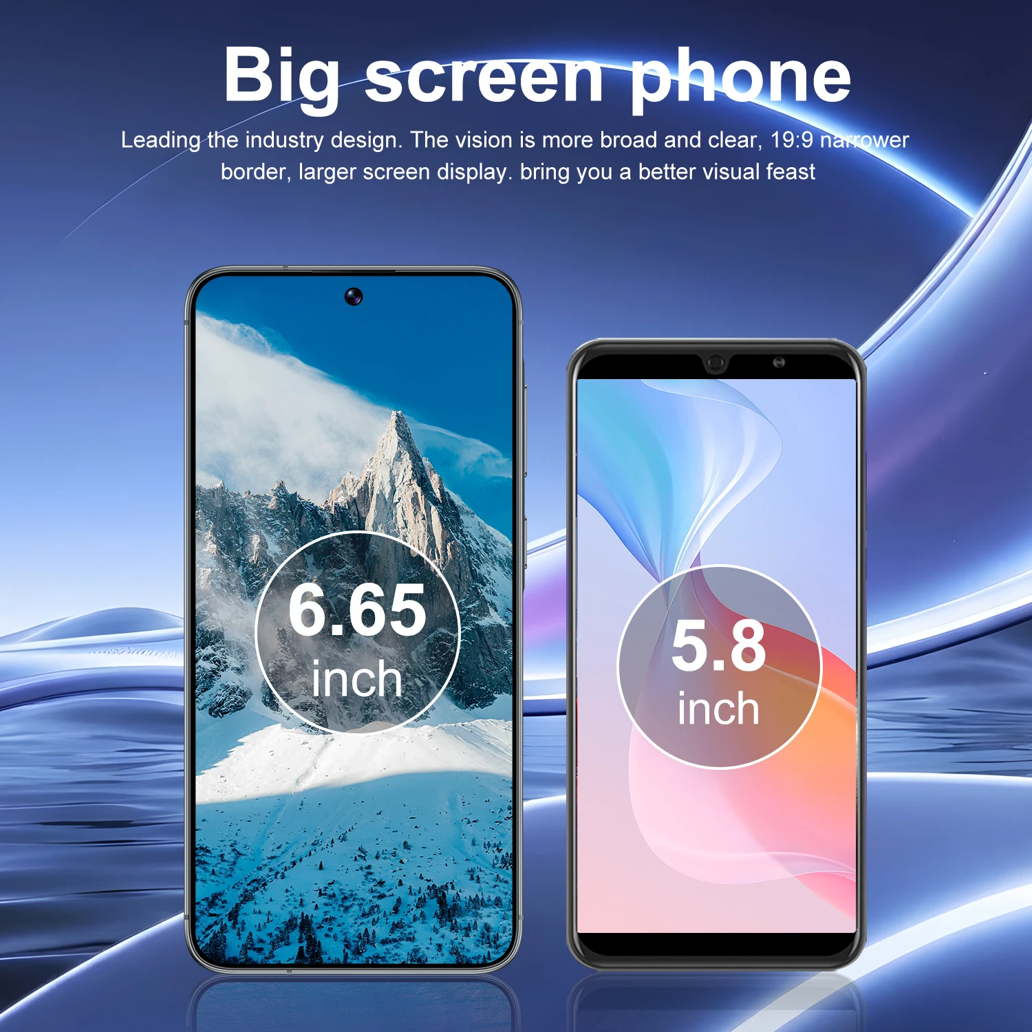 IVMI Global A57 Smartphone Pixel 8+16MP Android 12 6.65 Inch 4GB+64GB ROM Face ID 4G Network Google Play Store Mobile Phone view 4