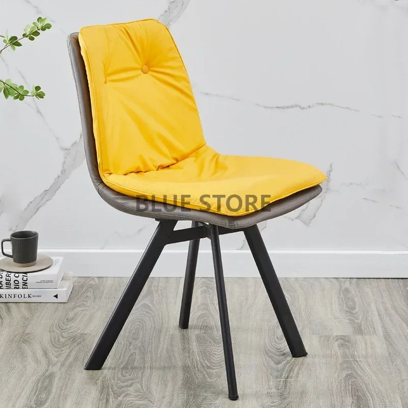 

Dining Room Ergonomic Dining Chairs Yellow Banquet Adults Barber Chairs Lazy Single Waiting Silla Plegable Household Essentials