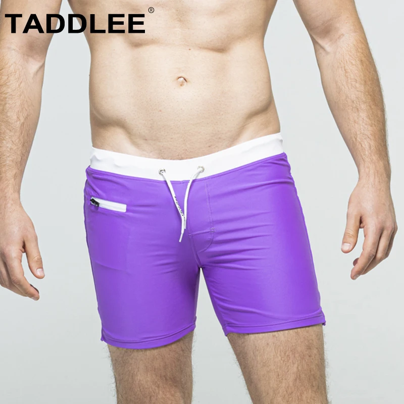 Taddlee Men's Swimwear Swim Shorts Trunks Square Cut Black Blue Swimsuits Boxers