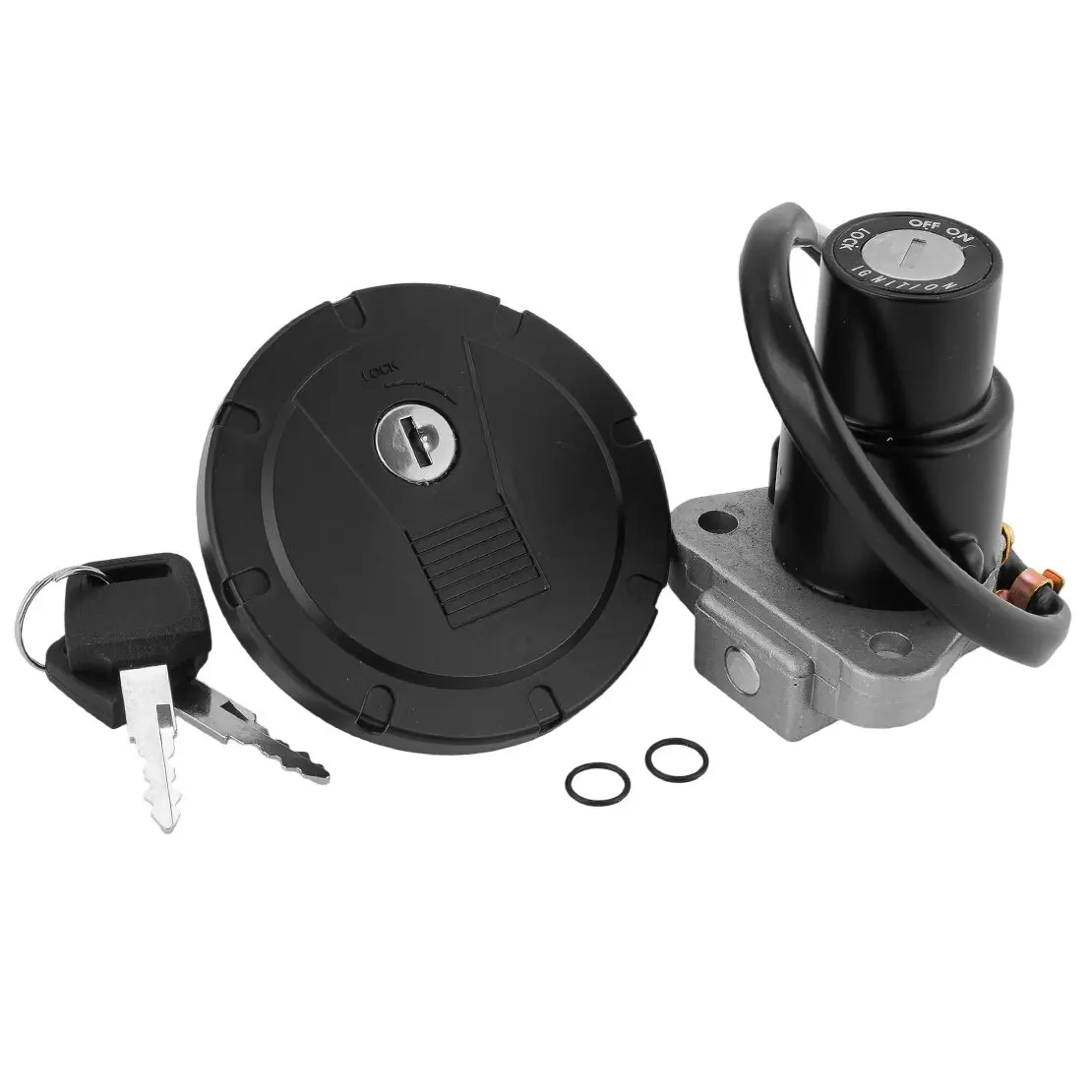 Motorcycle Ignition Switch Fuel Gas Tank Lid Cap Cover Lock Key Set Kit Fit for Kawasaki KLR650 2008 2009 2010 2011 2012-2018