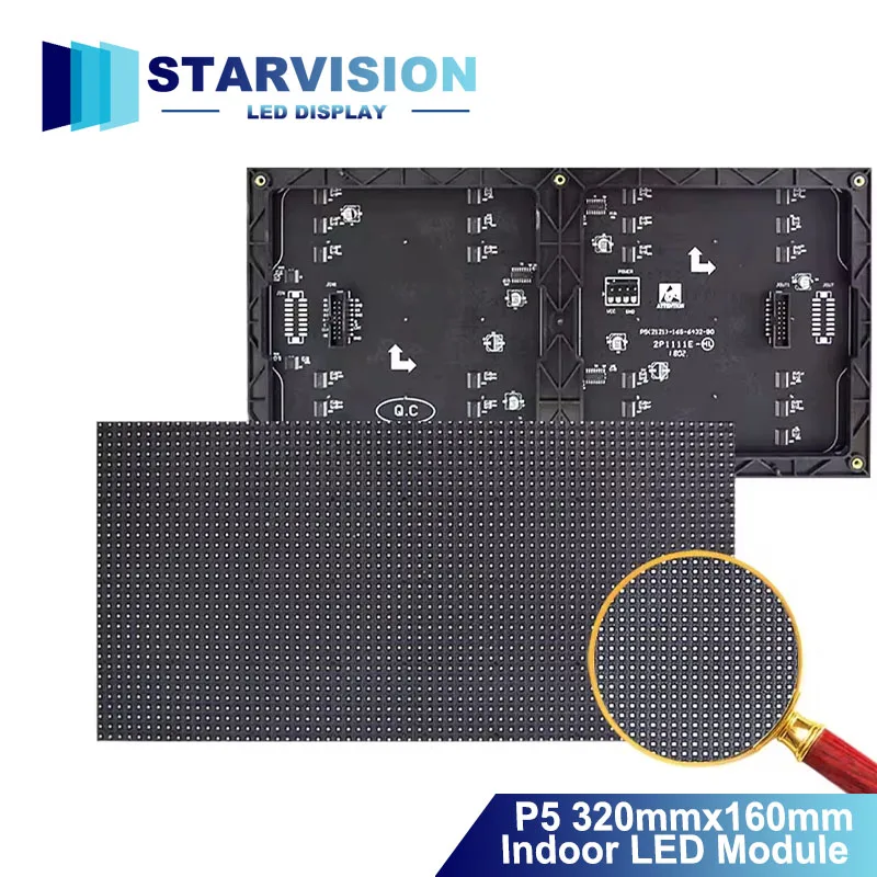 

2Pcs Factory Price P5 320X160mm Indoor LED Matrix Panel 64x32 Pixels HUB75 Full Color SMD2121 Display RGB Programmable Screen