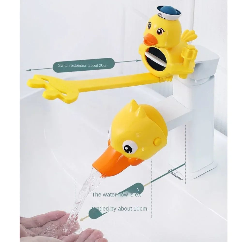 Children\'s Baby Nerdy Duck Faucet Extender Hand Wash Splash Proof Cartoon Guide Sink Extension Lengthening Toys