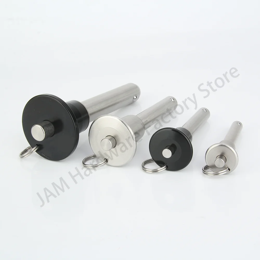 MJ110 Dia12~25mm Stainless Steel Ball Lock Pin With Free Safety Rope Button Quick Release Pin Usable Length10~100mm