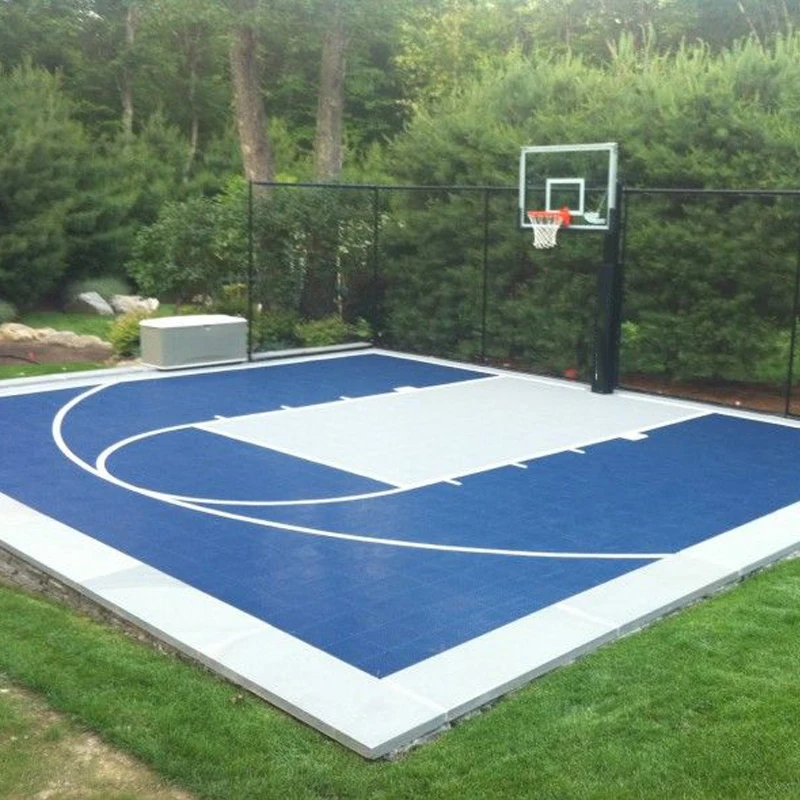 

20x20 Feet 400pcs Interlocking Basketball Court Floor Tiles Antislip Outdoor Artificial Grass Flooring For DIY Backyard Court