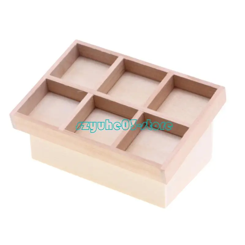 

4X7C Market Display Rack Model Realistic Vintage Stall Shelf for Doll House Pretend