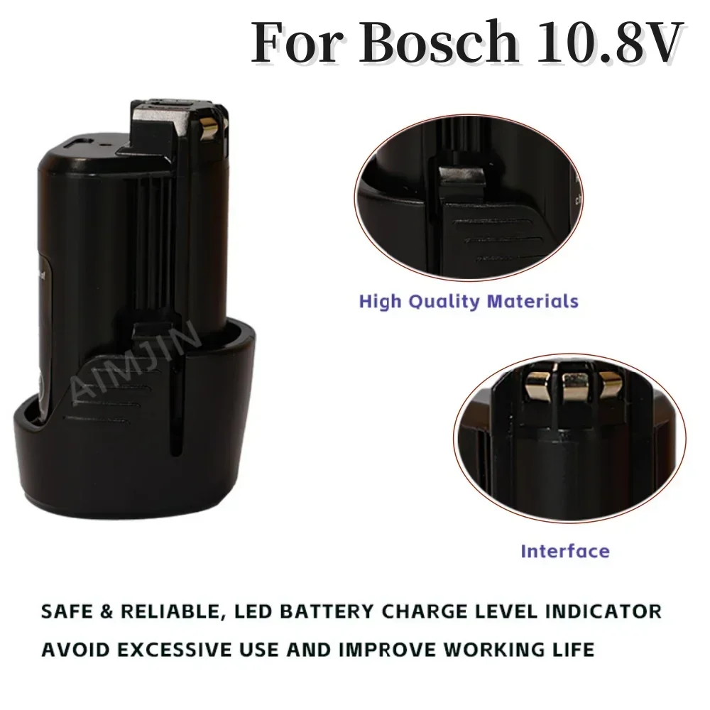 Brand New 10.8V 4000mAh Li-ion Rechargeable Power Tool Battery For BOSCH Cordless Electric Screwdriver BAT411 BAT412 BAT412A