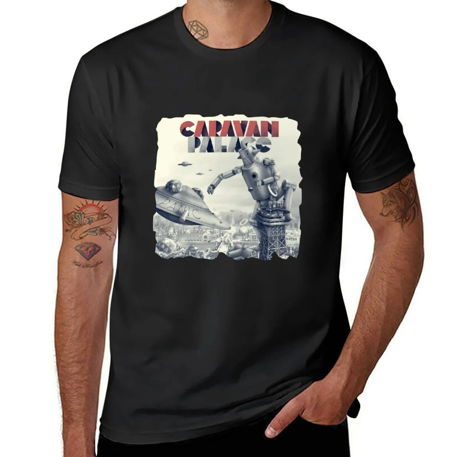 Caravan Palace Panic T-Shirt hippie clothes plus sizes customizeds oversized t shirt men