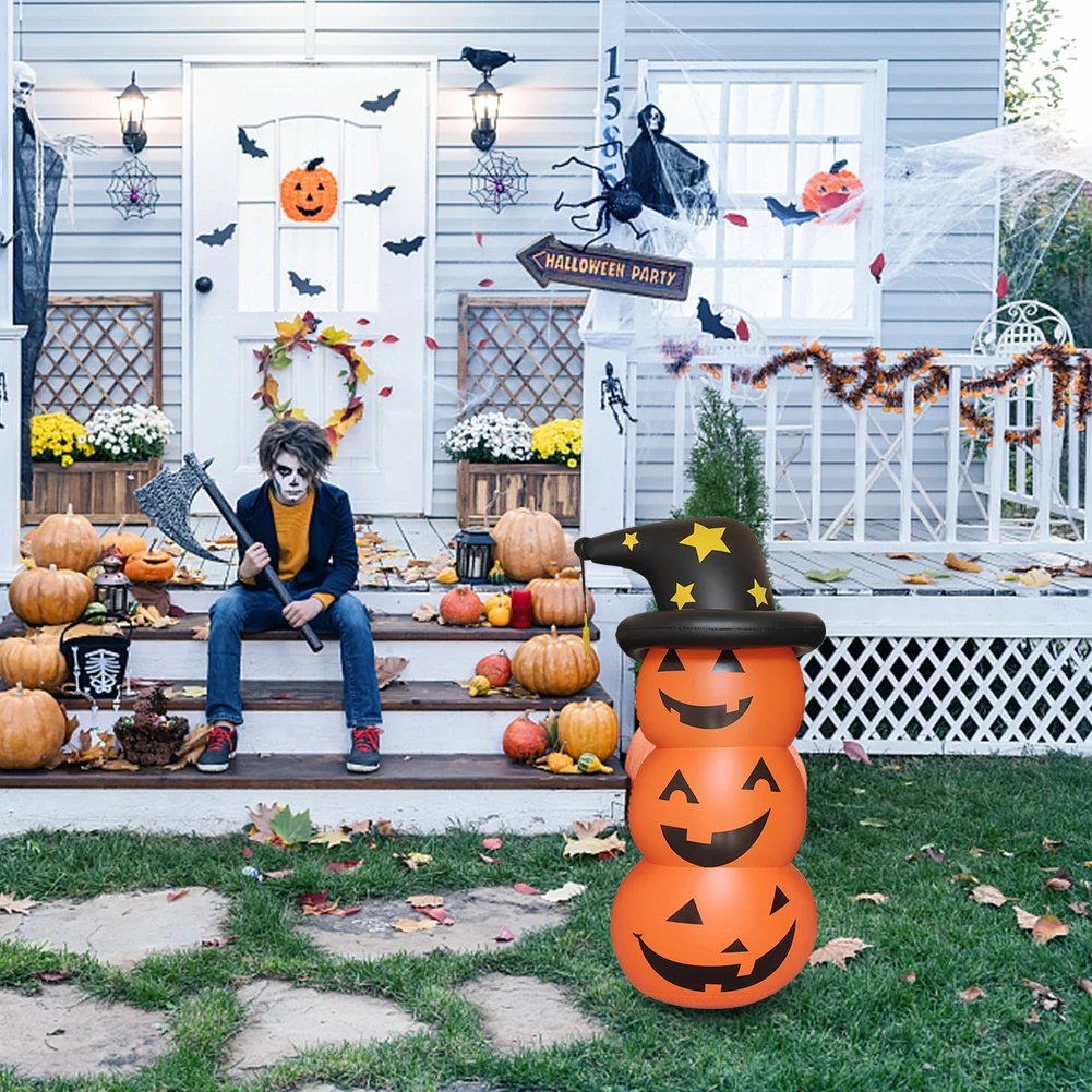 Nadmuchiwany model duchów na Halloween Wiatroodporne ułożone nadmuchiwane dynie Motyw festiwalu horroru Dekoracje ogrodowe na zewnątrz