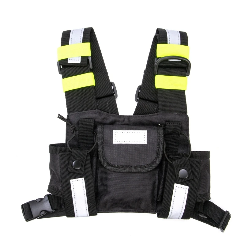 Dropship Two Way Walkie Talkie Chest Harness Holder Radio Shoulder Holster Vest Rig Front Pack Radio Reflective Carry for