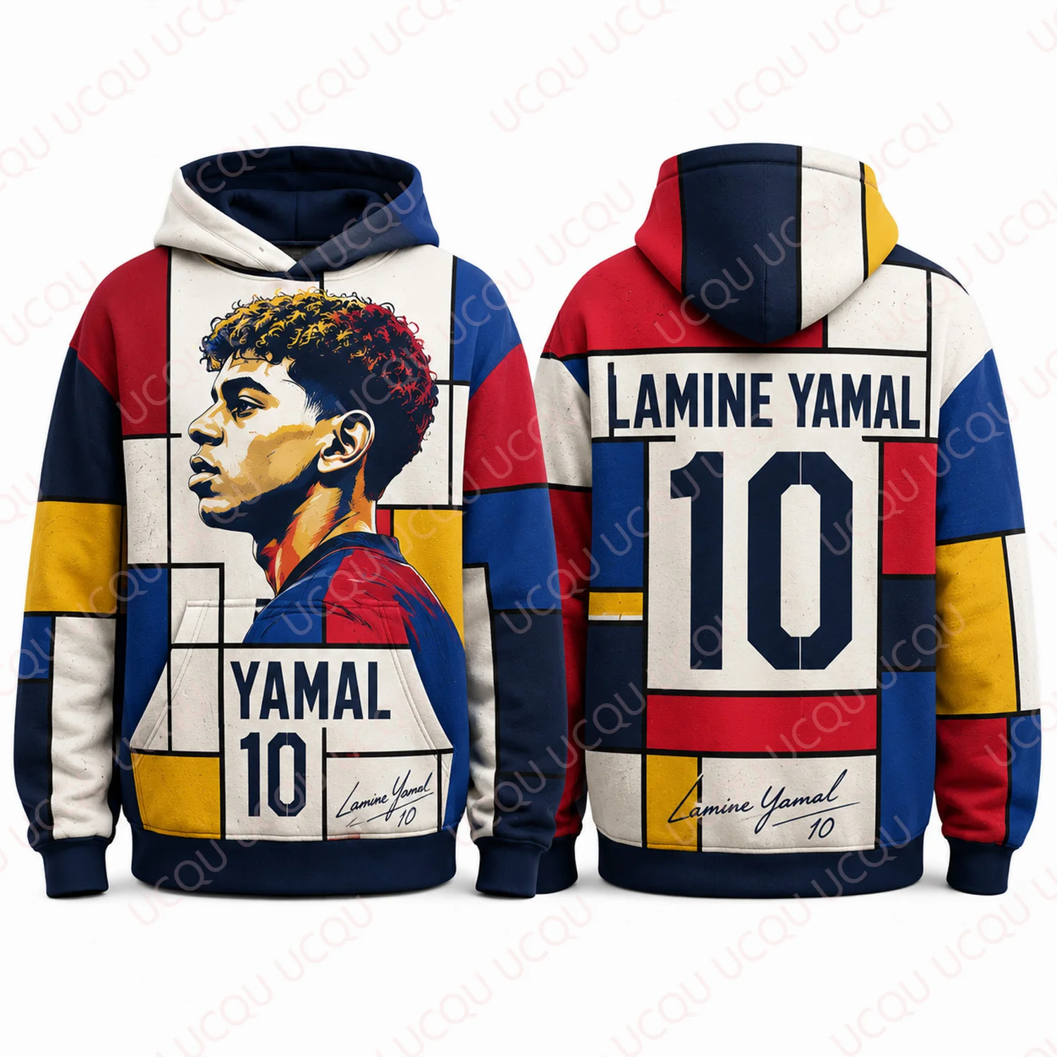 2026 New Yamal 10 Hoodie Abstract Art Graphic Sweatshirt Football Streetwear Oversized Casual Winter Pullover