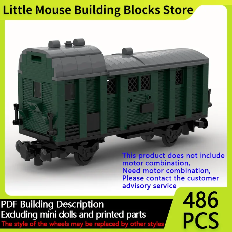 

City Car Model MOC Building Bricks Railway Freight Wagon Caboose Modular Technology Gifts Holiday Assemble Children Toys Suit