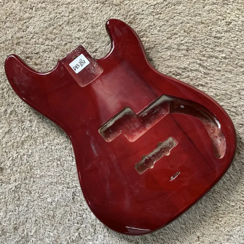 Wine Red Color 4 Strings Electric Bass Guitar Body  PJB Model Solid Wood DIY Replacement Part Stock Item DB781