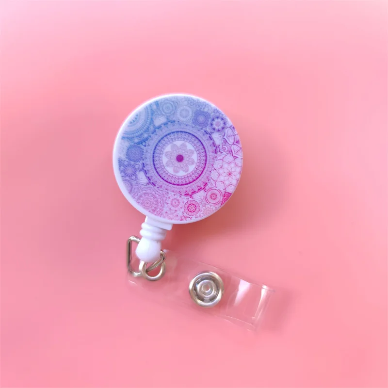 Mandala Ausziehbarer Kartenhalter mit Schnalle für Damen, Geschäfts-Ausweisklammer, Kartenhalter für Mädchen, Ärzte, Krankenschwestern, Ausweishalter – Detail 7