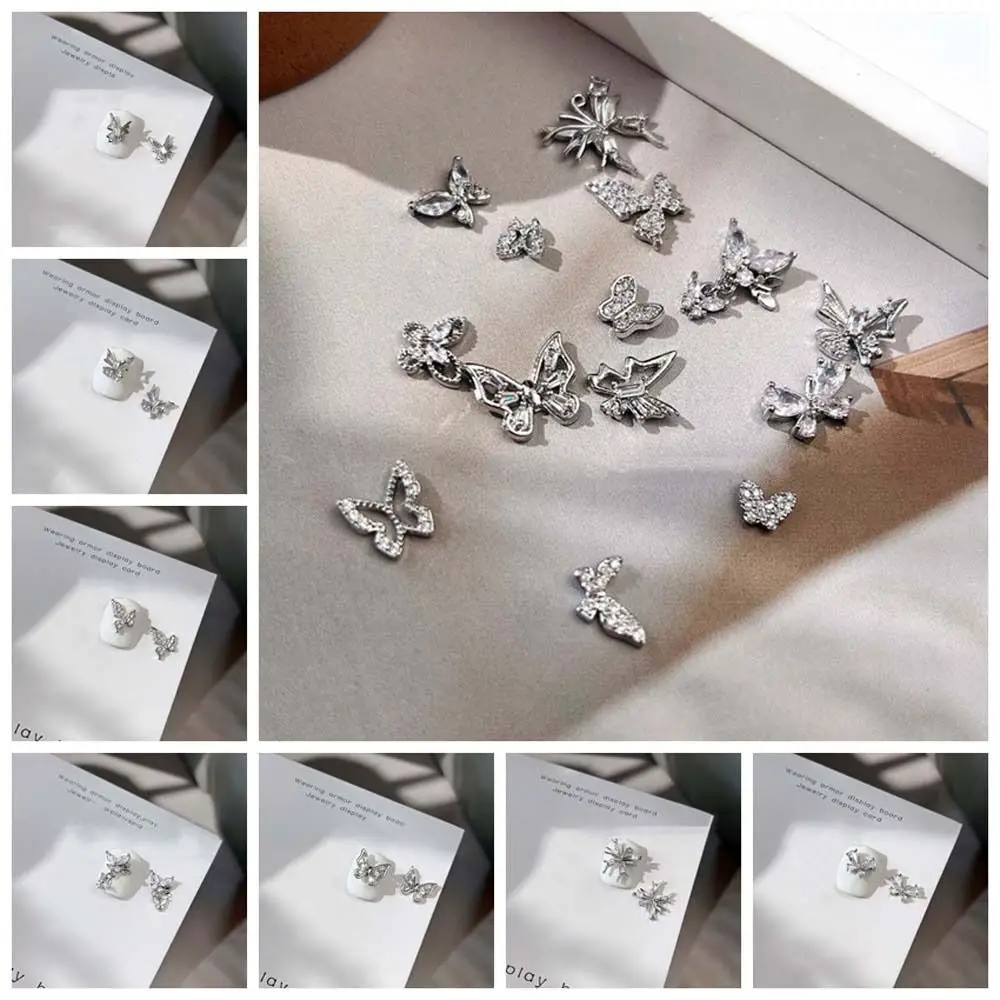 Manicure Ornaments Butterfly Nail Decorations DIY Nail Art Drills Alloy Nail Charms Butterfly Nail Accessories Crystal Butterfly