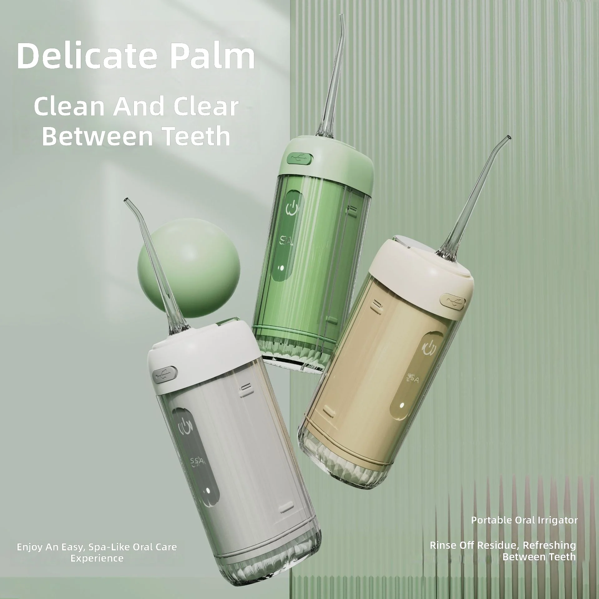 Portable Cordless Electric Water Flosser, 300ml Tank, 5 Pressure Levels, IPX7 Waterproof, Oral Irrigator for Plaque Removal