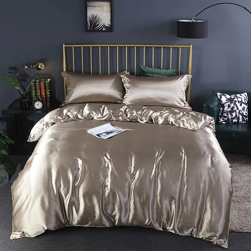High-end Natural Mulberry Silk Bedding SetS Luxury 4pcs King Queen Size Bedding Kit Bed Cover Bed Sheets Pillowcase