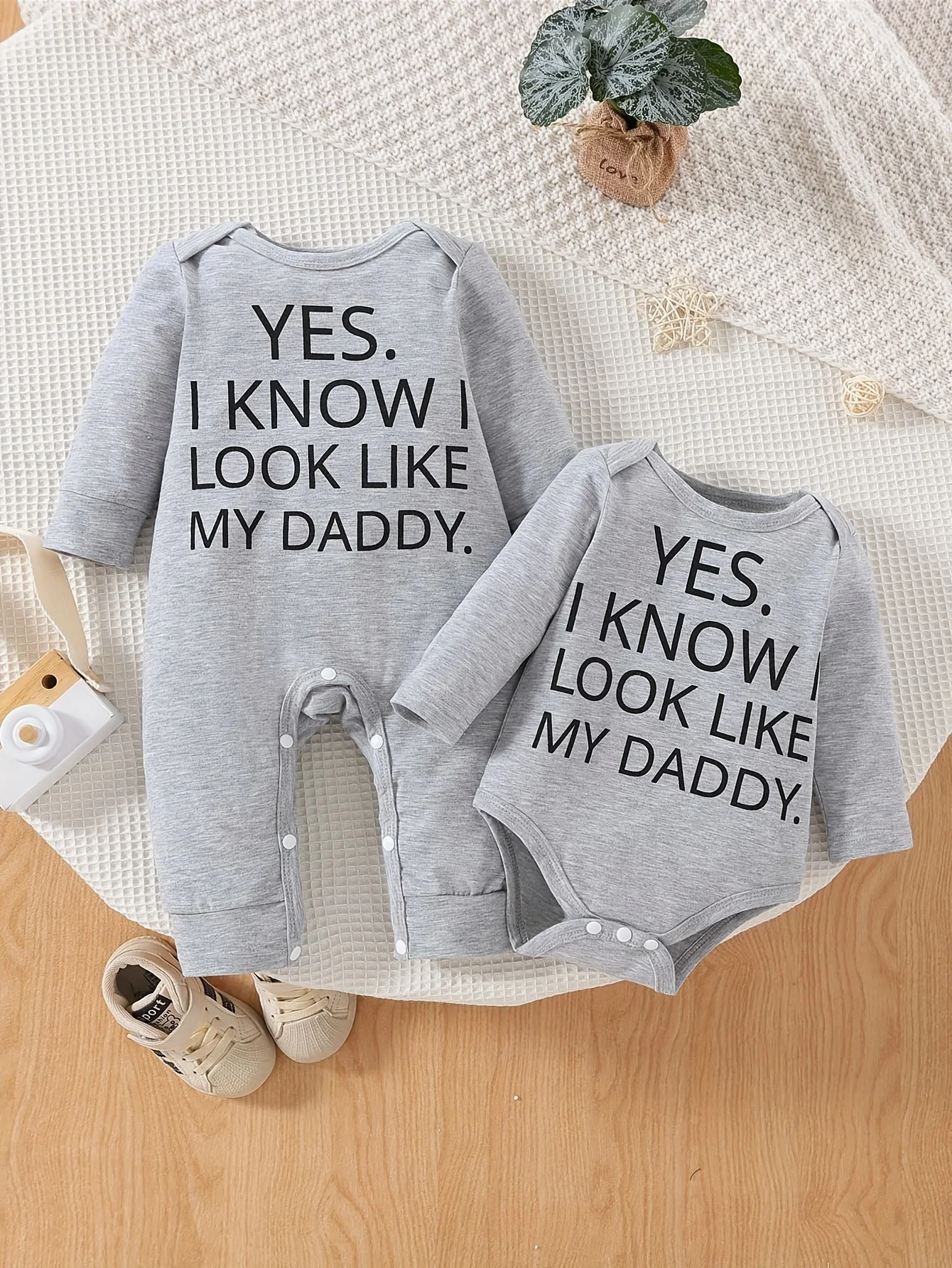 Baby Boy Long Sleeve Romper 2 Pack Soft Cotton Round Neck Bodysuit All Season Casual Newborn Essential Outfits Gift Box Set