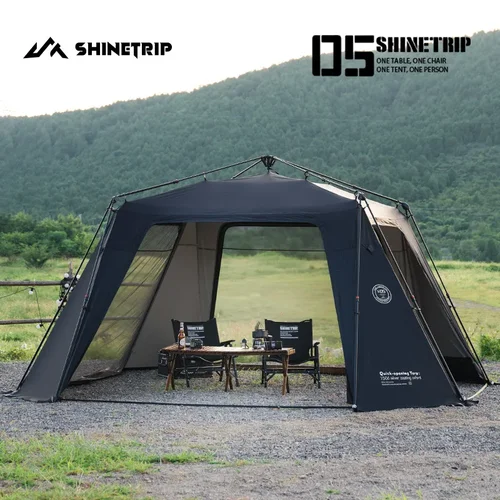 Tienda de campaña ShineTrip de gran tamaño, tienda de instalación rápida, impermeable, a prueba de sol, con revestimiento de plata, dosel para acampar, domo automático, tienda de campaña serie 05