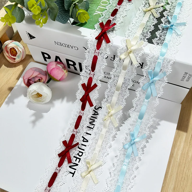 1M Bow Pleated Lace Handmade Diy Decoration Baby Clothes Skirt Hem Clothing Lace Accessories Curtains Home Decoration Accessorie