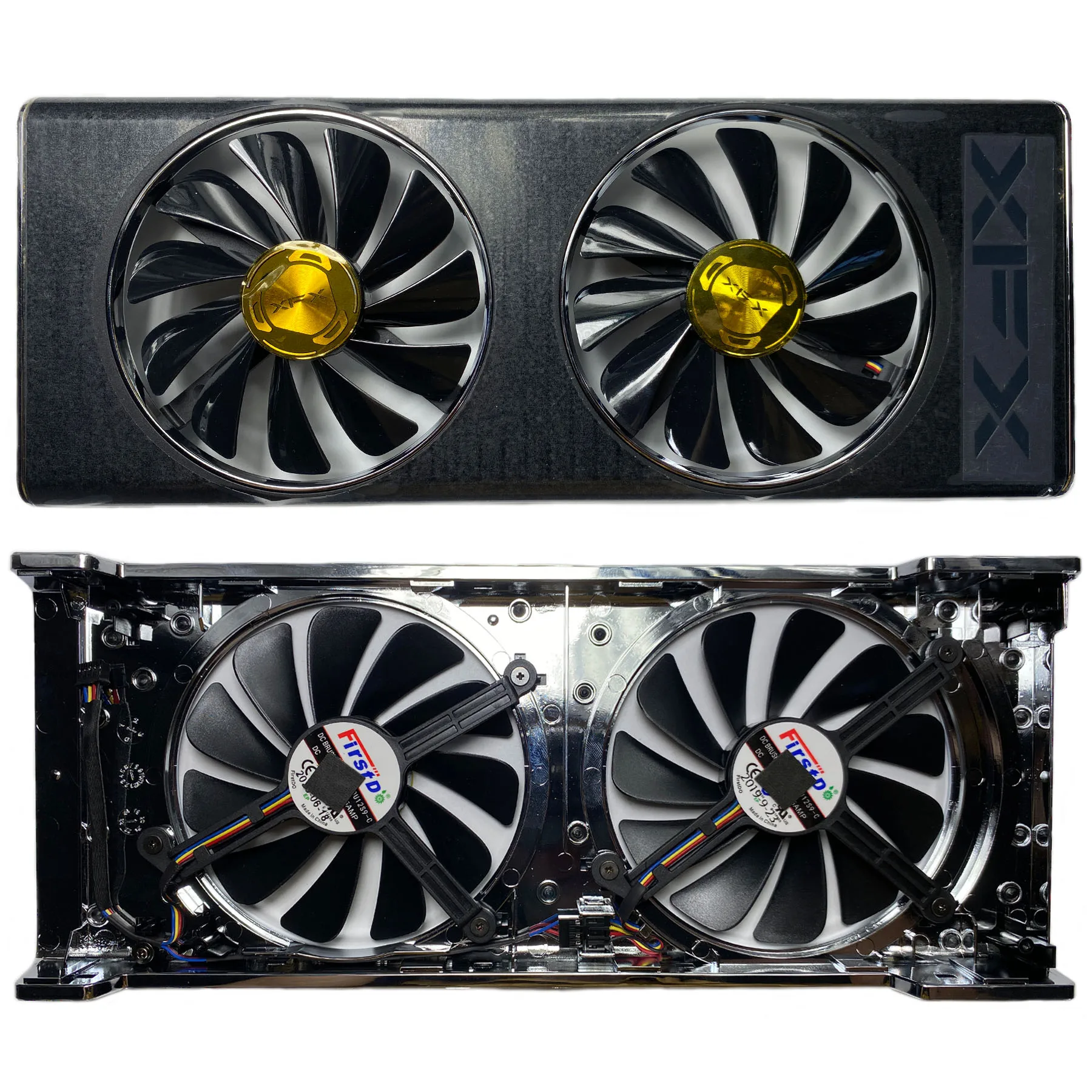 New For XFX Radeon RX5700XT 5700 8GB THICC II Ultra/DD Ultra Graphics Card Replacement Fan panel with fan