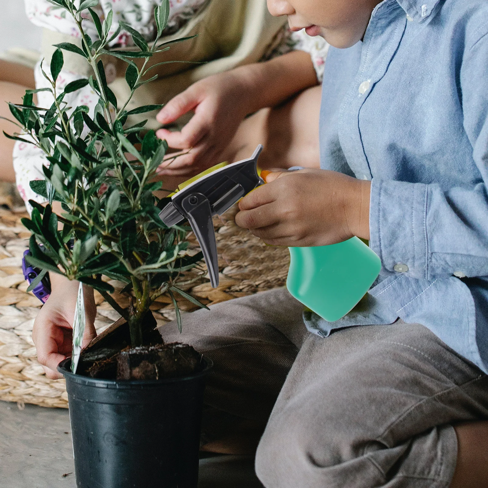 10 قطعة طقم أدوات الحدائق الفولاذ المقاوم للصدأ مجرفة مجرفة أشعل النار Weeder المزارع تشذيب المقصات سقي رذاذ زجاجة حقيبة للتخزين #6