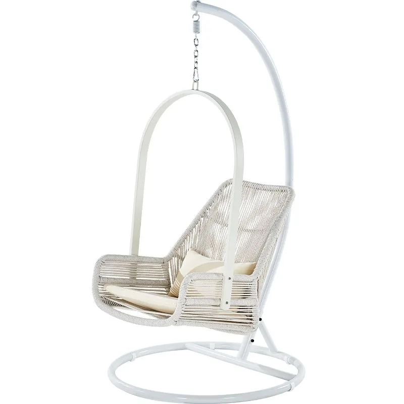 Balcony swing rattan chair, indoor hanging basket, home leisure girl bedroom living room high back cradle chair hanging chair