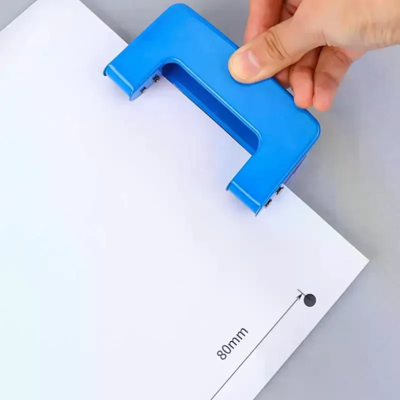 Mini 2-Hole Punching Machine - DIY Book Page Stitcher Office Stationery Paper Hole Puncher for Documents