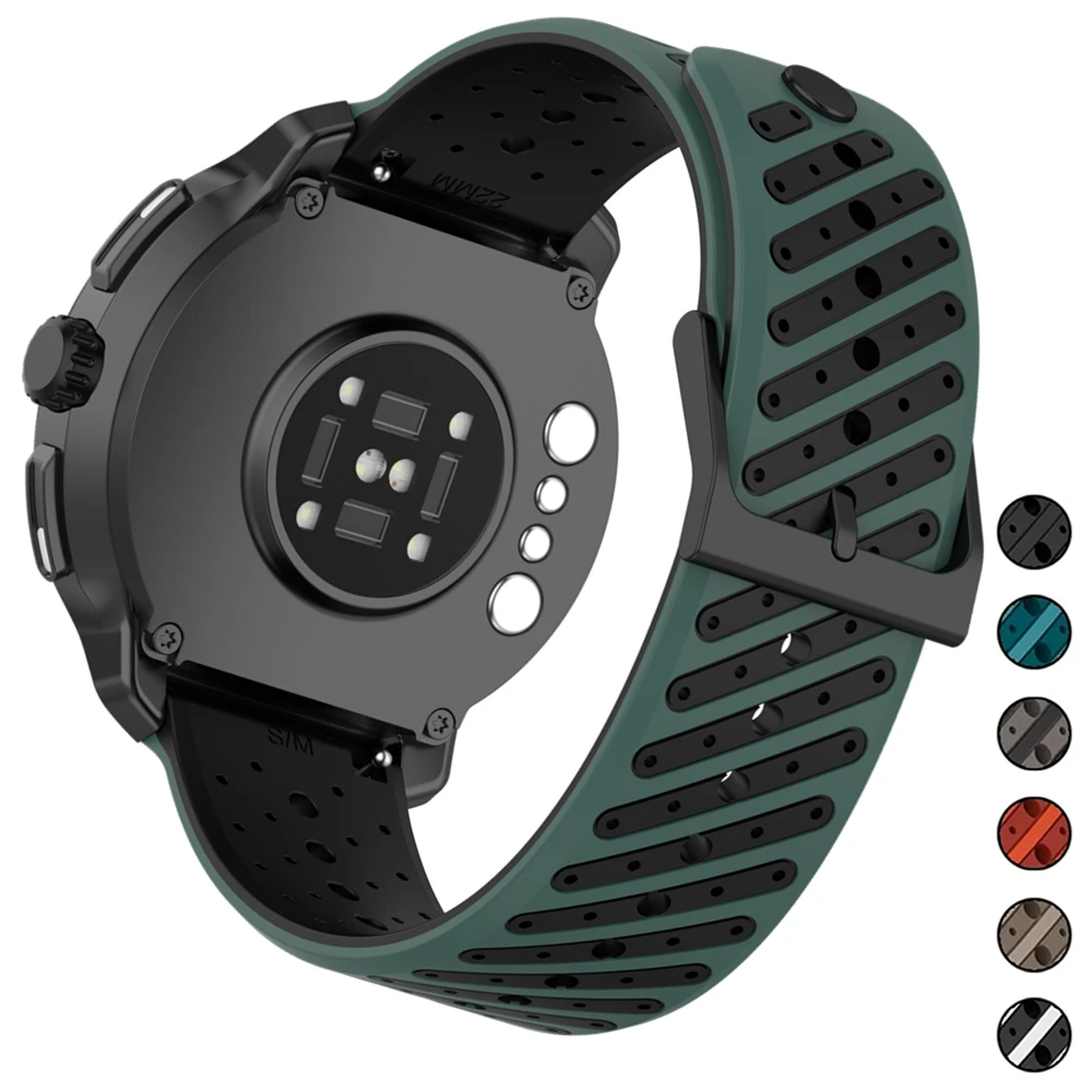 Silicone Watch Strap 22mm For Suunto Vertical 2/RACE 2 S/Run/Ocean Replacement Band For Suunto 5 9 Peak Pro Wristband Bracelet