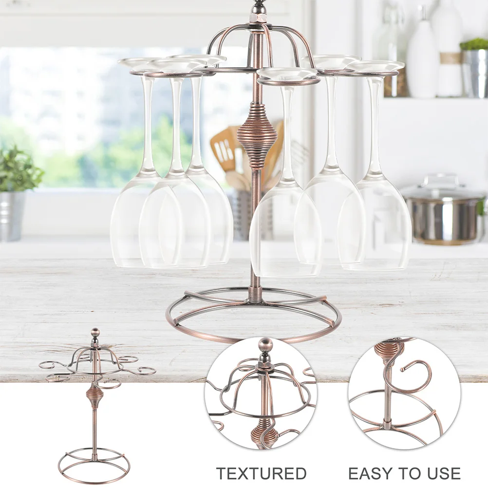 

2Pcs Iron Wine Glass Rack Vintage Upright and Upside Down Stemware Holder Wine Cup Organizer Tabletop Storage Cup Holder