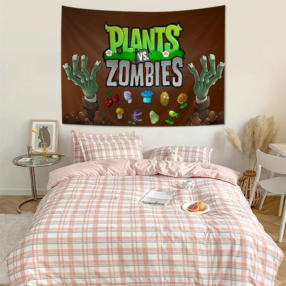 Game Plants Vs Z-Zombies Hanging Bohemian Tapestry Hanging Tarot Hippie Wall Rugs Dorm Japanese Tapestry