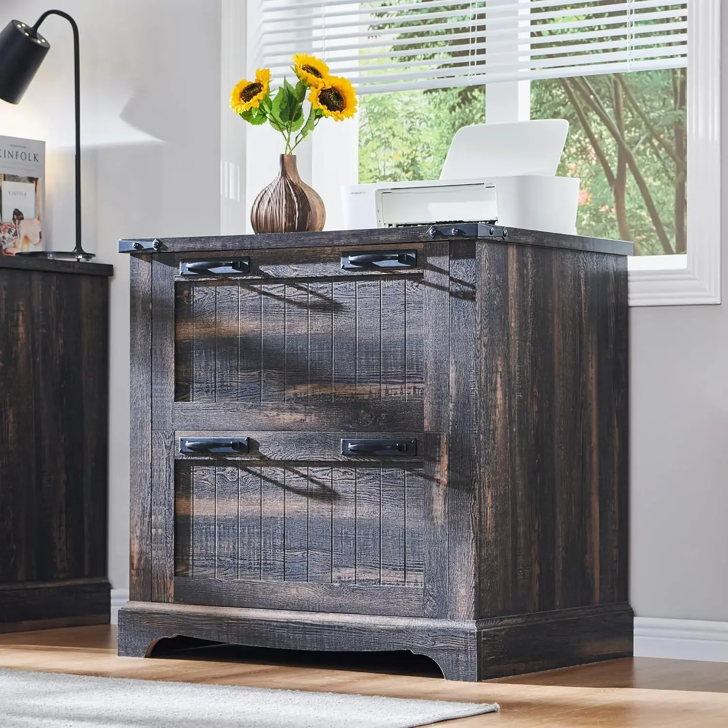 File Cabinet with 2 Drawers, Farmhouse 30" Filing Cabinets with Hanging File Folders for A4/Letter/Legal Size Documents,Office