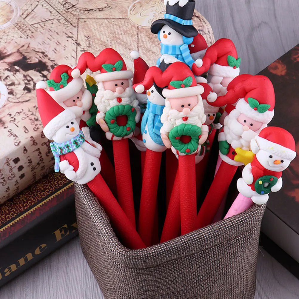 

4Pcs Xmas Pattern Ballpoint Pens Fun Cartoon Design Writing Tools for Kids School Stationery Office Supplies