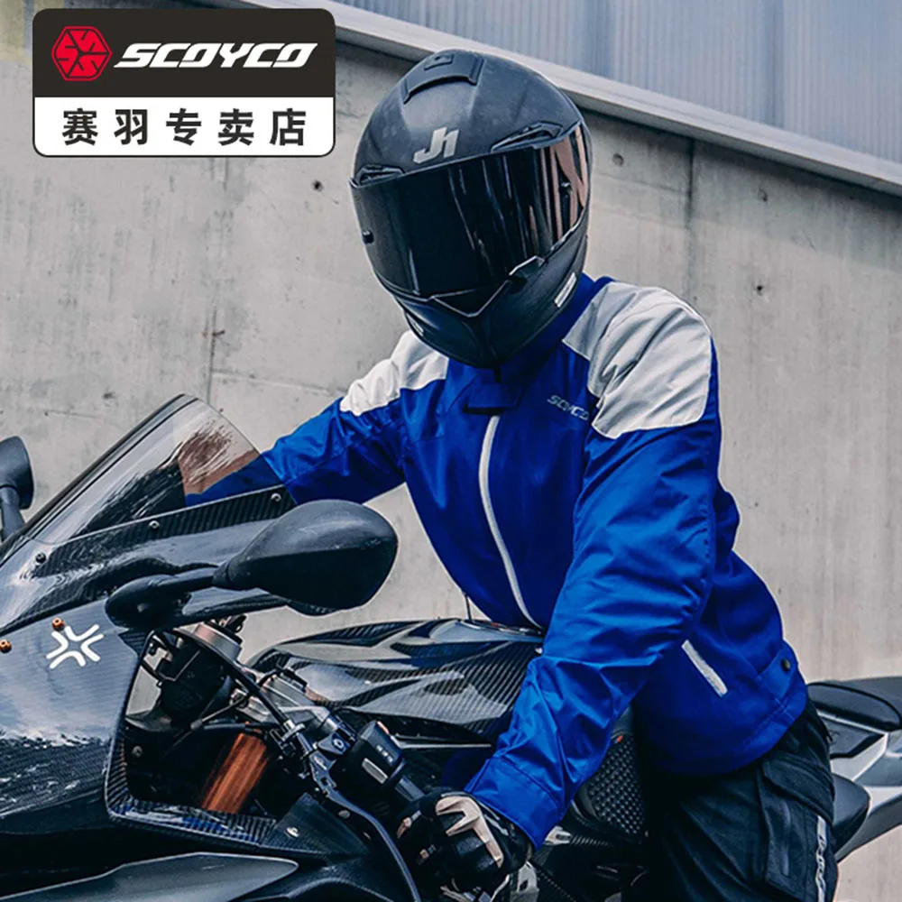 SCOYCO Blue Motorcycle Jacket Men's Motorcycle Equipment Breathable Motocross Protection Wear-resisting Motorcycle Accessories