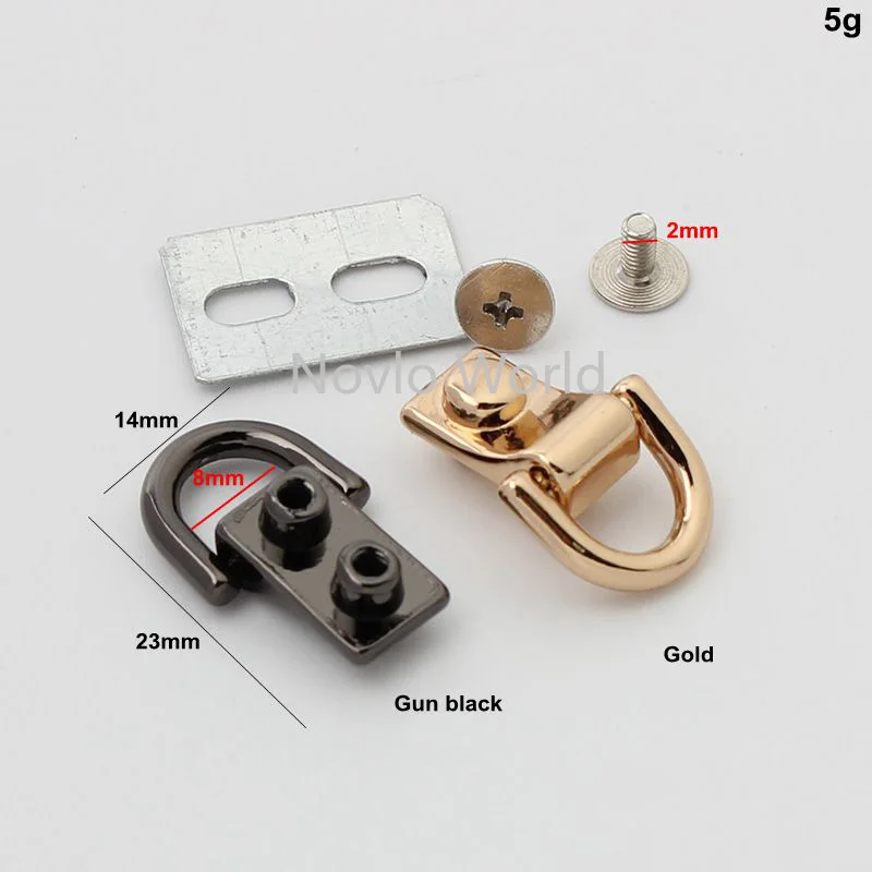 10-50pcs 4 colors 23*8mm gun black alloy side clip for chain purse connector buckle chain purse accessories