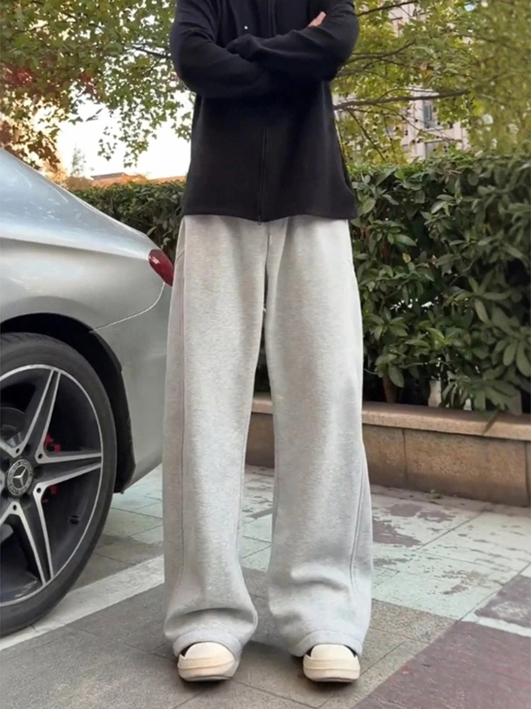 

Мужские спортивные брюки на флисовой подкладке, повседневные, свободного кроя, с широкими штанинами, осенне-зимние, модные, молодежные, в американском стиле