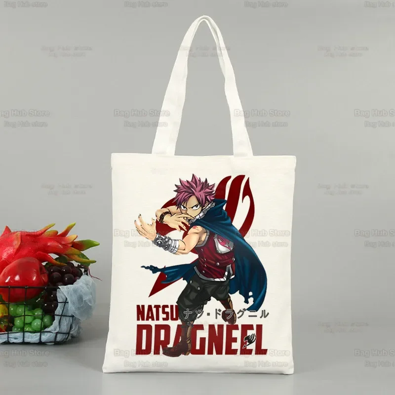 Anime Fairy Tail Shopping Bag Shopper Eco Canvas Natsu Erza Gray Lucy Shopper Bolsas De Tela Bag Shoping Reusable Sacolas