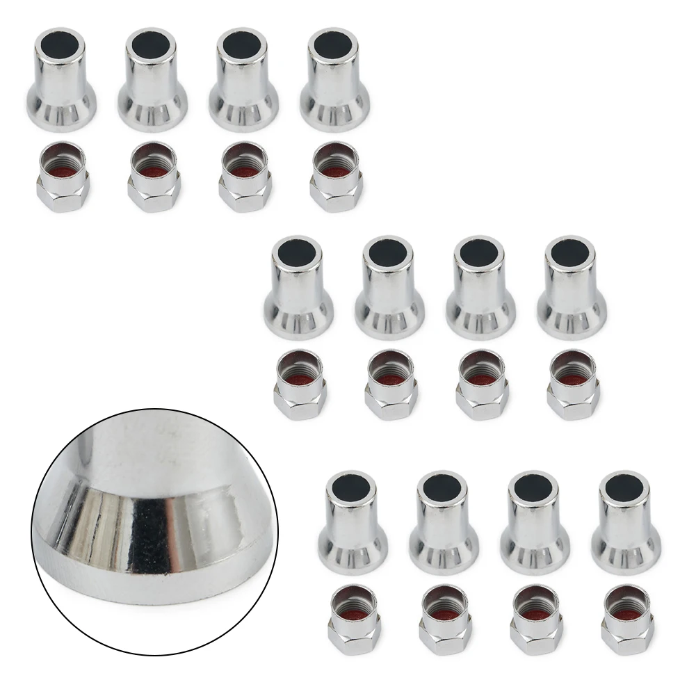 12Pcs/set Silver TR413 Chrome Auto Truck Tire Wheel Tyre Valve Stem Sleeves Hex Cap Auto Truck Parts Stem Sleeves 1.2x0.8cm